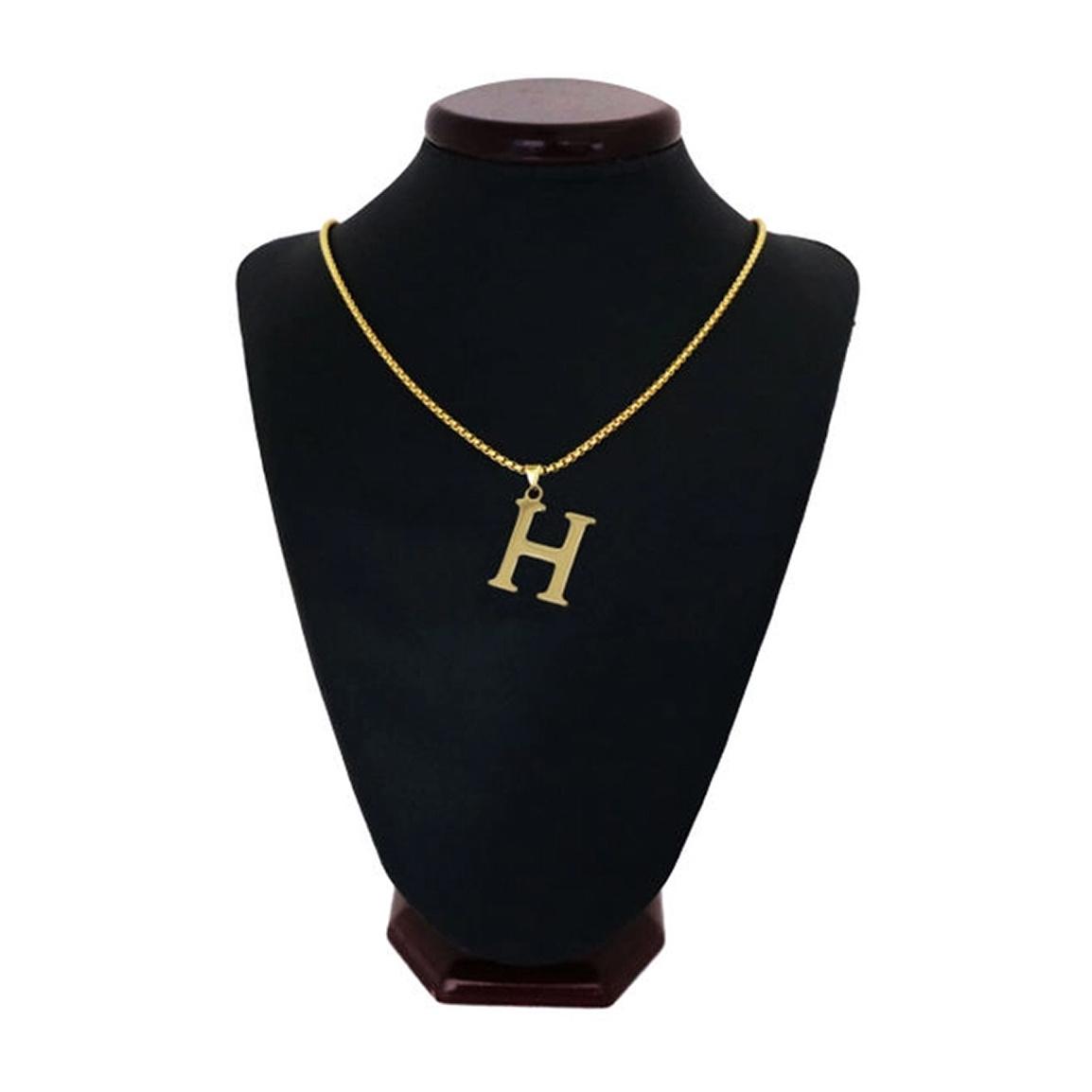 گردنبند مردانه طرح حرف H کد h08