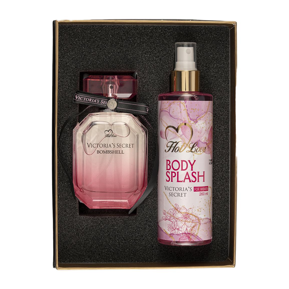 پک 2 عددی ادوپرفیوم زنانه مدل Victoria Secret Bombshell و بادی اسپلش زنانه مدل Victorias Secret