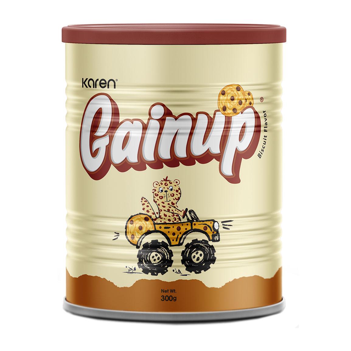 پودر گین اپ با طعم بیسکویت مناسب کودکان وزن 300 گرم
