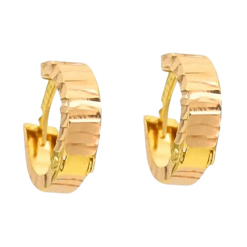 گوشواره طلا 18 عیار مدل حلقه ای تراش x