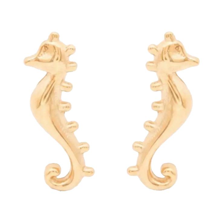 گوشواره طلا 18 عیار مدل اسب آبی