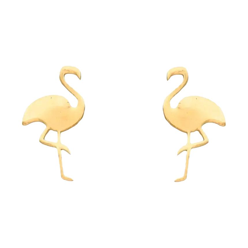 گوشواره طلا 18 عیار مدل فلامینگو
