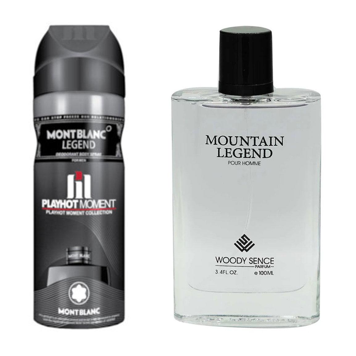 پک هدیه روز مرد 2 عددی شامل اسپری مدل Mont Blanc Legend و ادوپرفیوم مدل Mountain Legend