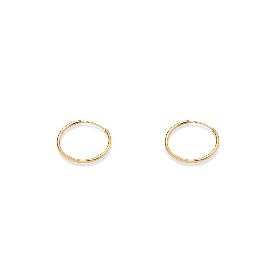 گوشواره طلا 18 عیار مدل دایره حلقه ای رز