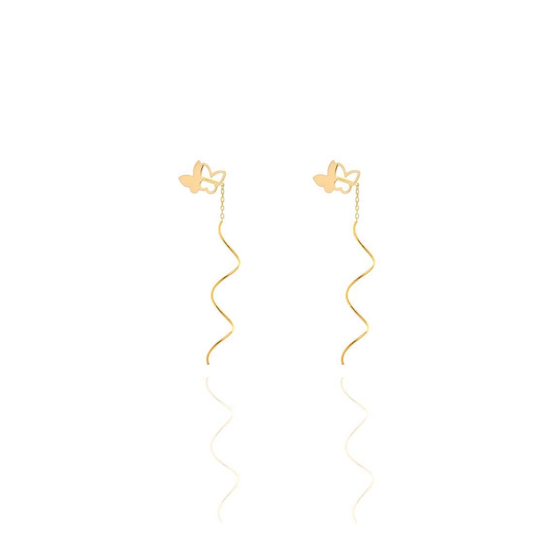گوشواره طلا 18عیار مدل پروانه