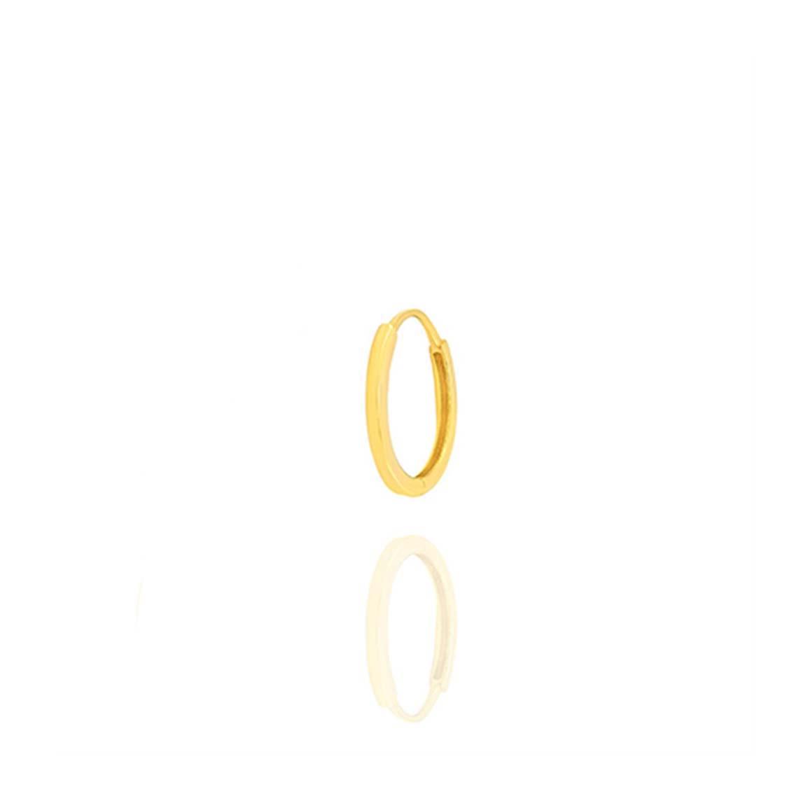 گوشواره طلا 18 عیار تک لنگه مدل حلقه ای