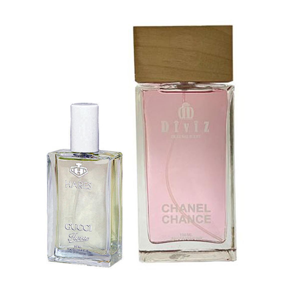 پک 2 عددی ادوپرفیوم زنانه مدل Gucci Flora حجم 50 میلی لیتر و ادوپرفیوم مدل Chanel Chance حجم 100 میلی لیتر