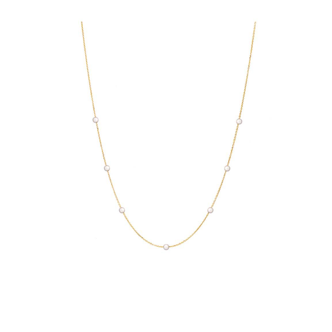 گردنبند طلا 18 عیار مدل تمام مروارید