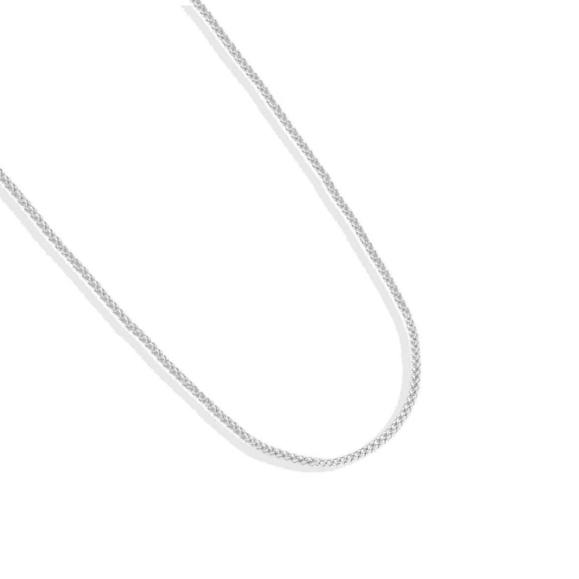 گردنبند طلا 18 عیار مدل پاپ کورن ساده سفید