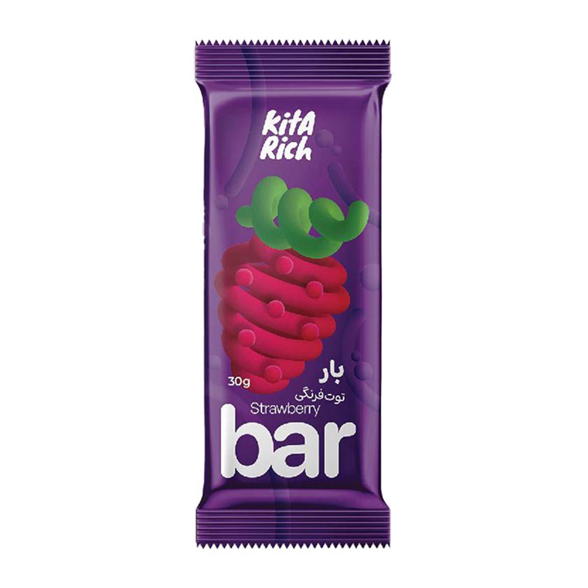 بار توت فرنگی وزن 30 گرم