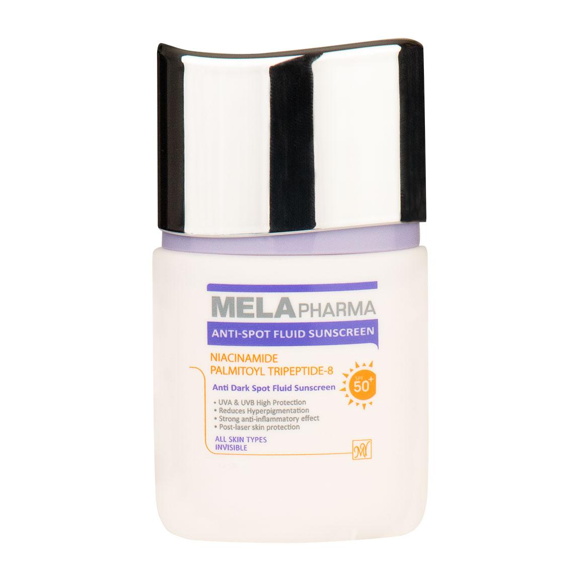 ضد آفتاب بی رنگ فلوئیدی ضد لک مدل Mela Pharma با SPF50 حجم 30 میلی لیتر