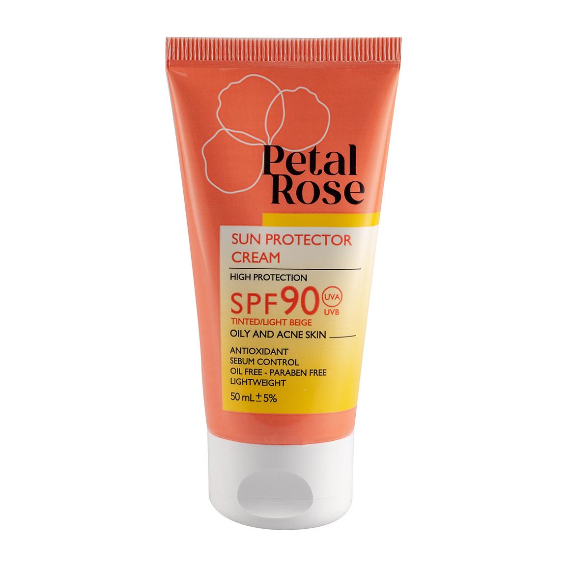 ضد آفتاب رنگی با SPF90 مناسب پوست چرب حجم 50 میلی لیتر