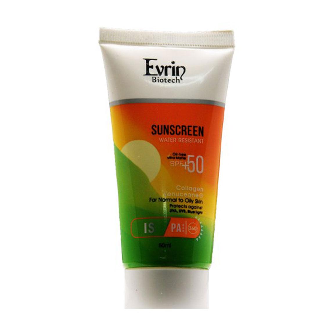 کرم ضد آفتاب بی رنگ با SPF50 مناسب پوست معمولی تا چرب حجم 50 میلی لیتر