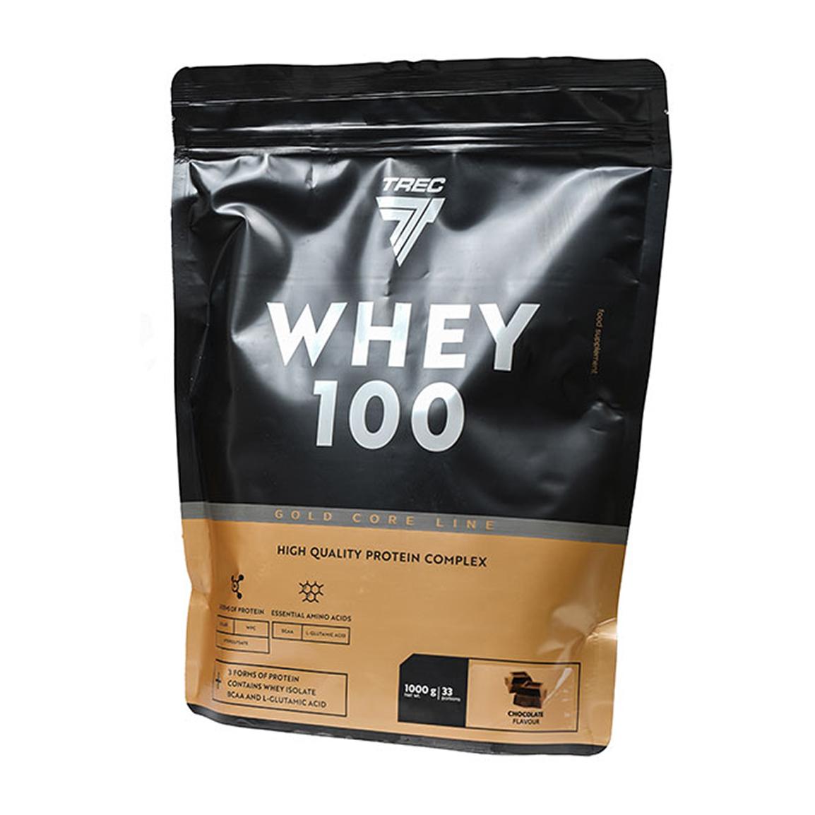 پروتئین وی مدل 100 Trec Whey با طعم شکلات وزن 1000 گرم