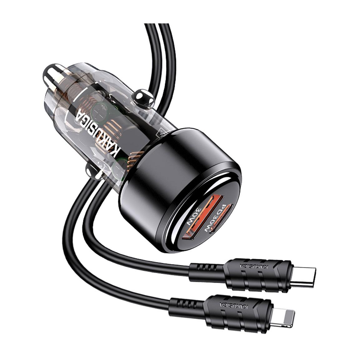 شارژر فندکی تایپ سی به لایتنینگ مدل KSC-1176
