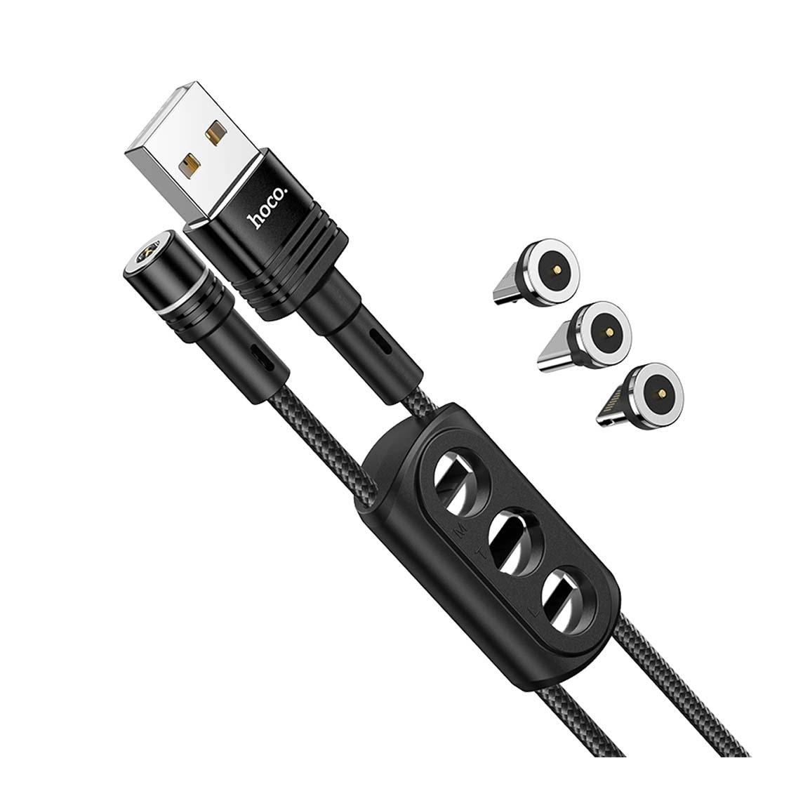 کابل شارژ USB-A TO IPHONE و MICRO و USB-C مدل U98