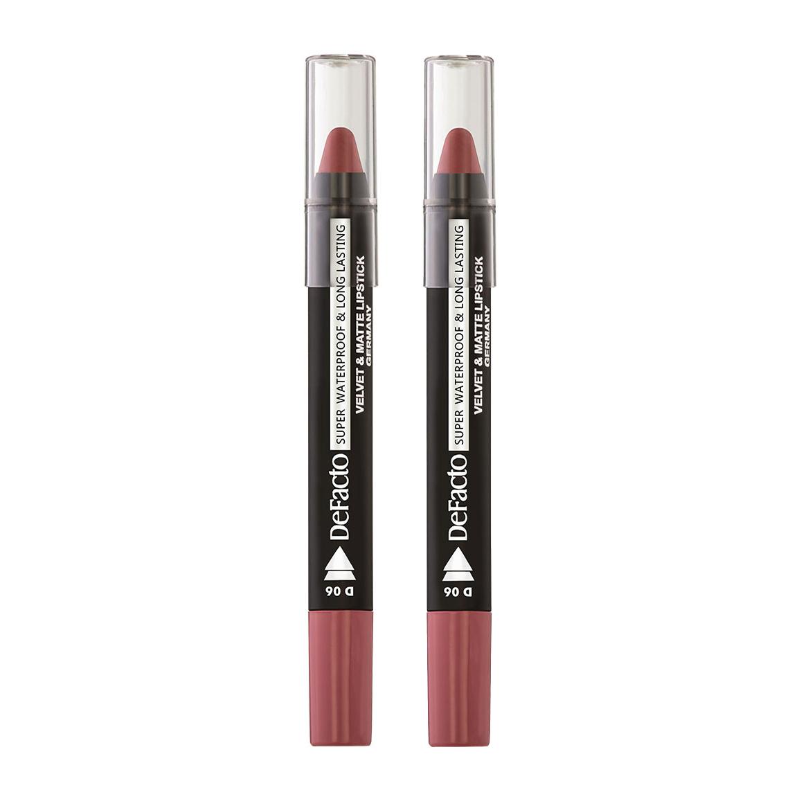 پک 2 عددی رژ لب مدادی مدل Super Waterproof شماره D06