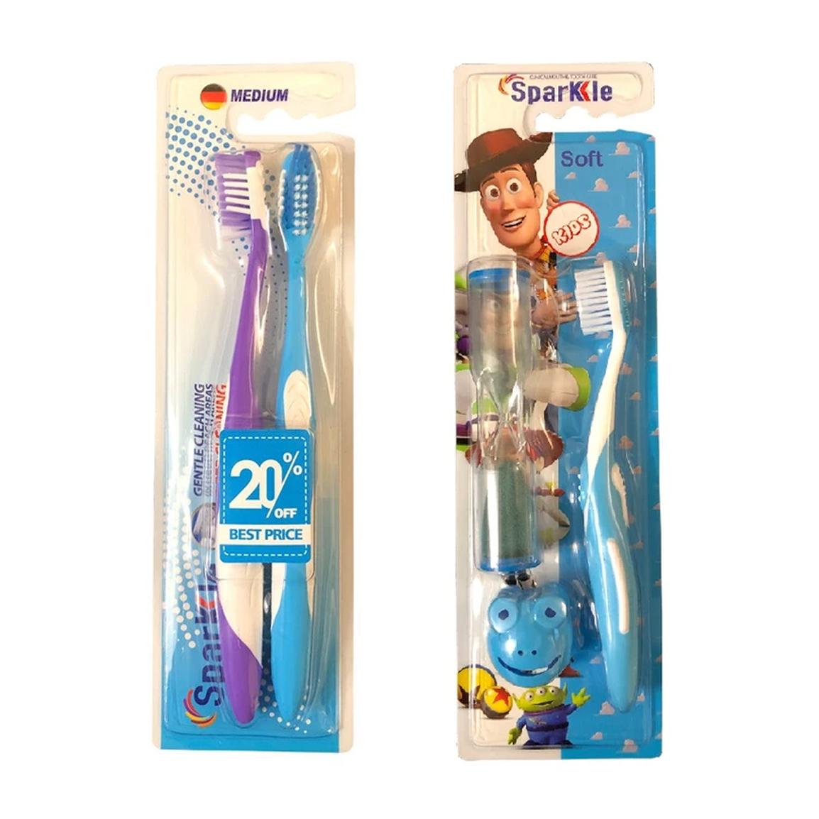 مسواک مدل Toy S9 با برس متوسط مجموعه 3 عددی
