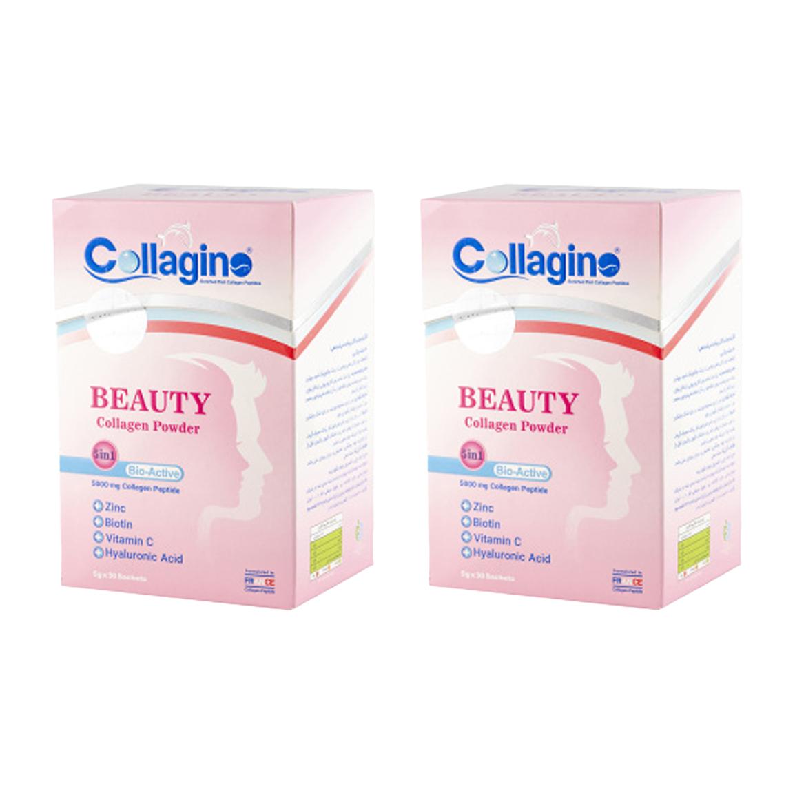 پک دو عددی پودر کلاژن بیوتی ساشه بسته 30 عددی
